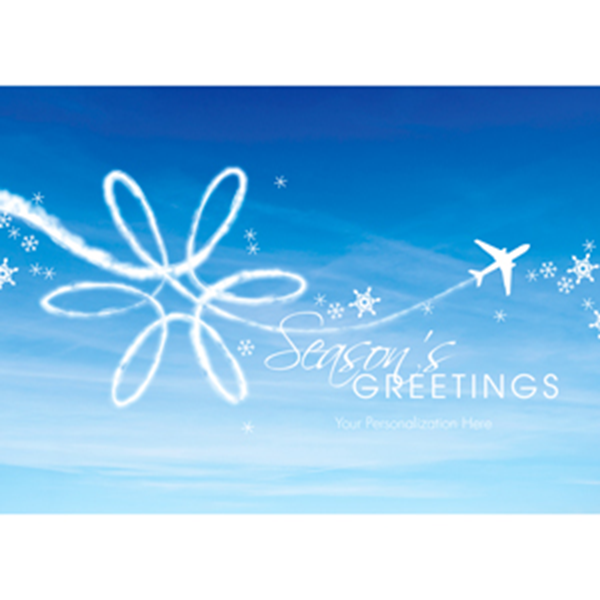 Christmas Airplane Silhouette - Printed Envelope