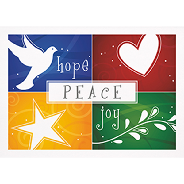 Colorful Hope Peace Joy - Printed Envelope