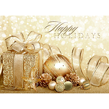 Happy Holidays Gold - Printed Envelope