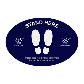 Floor Decals || Custom Decals || Horizontal, 36" x 24" Oval