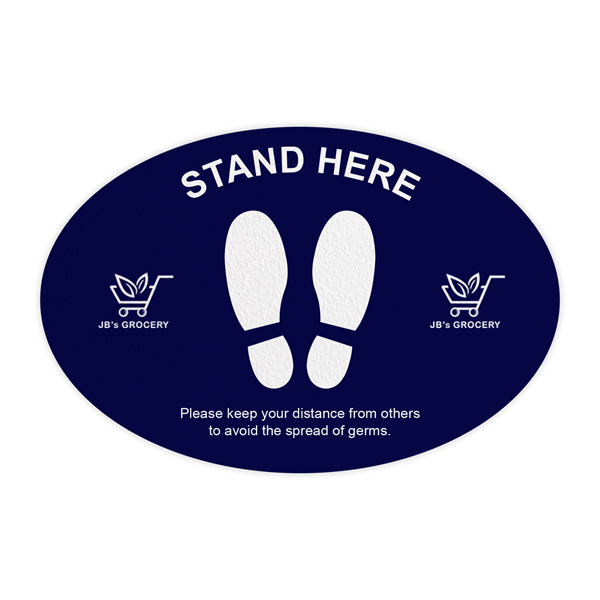 Floor Decals || Custom Decals || Horizontal, 36" x 24" Oval